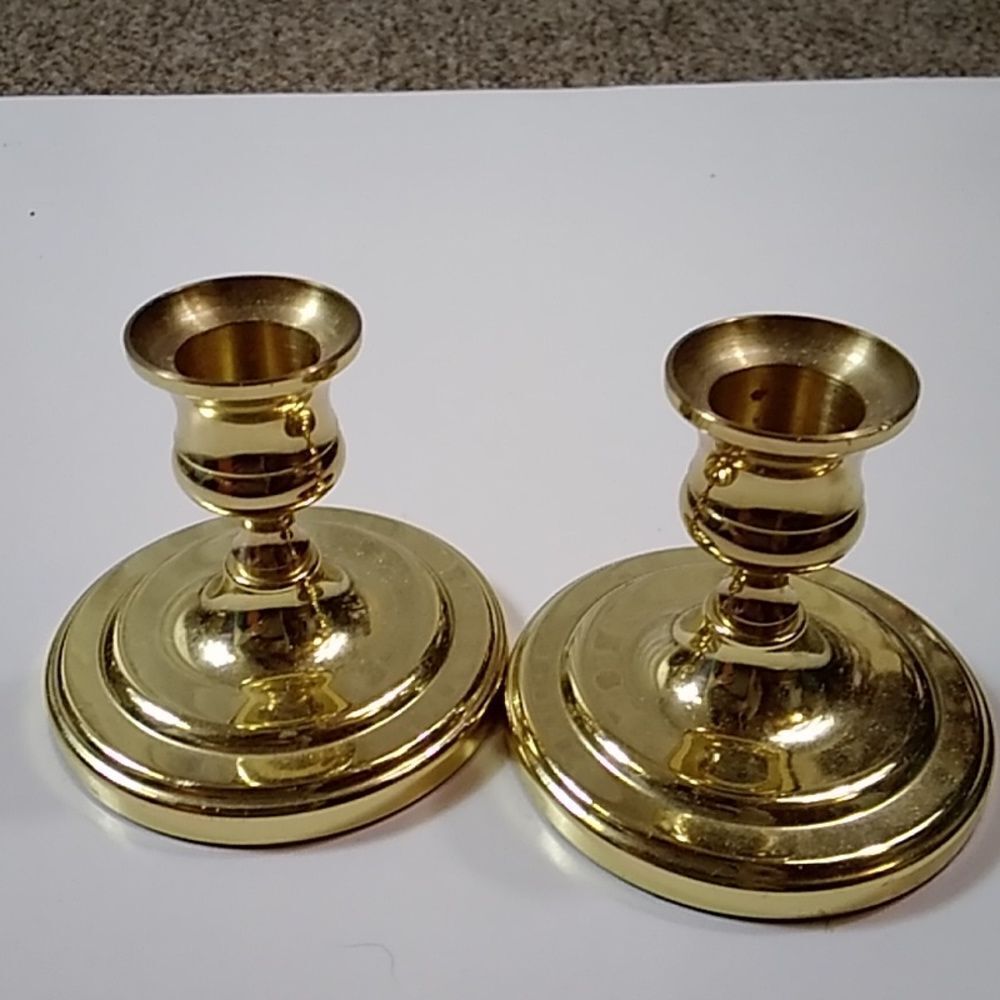 Pair Of 2 Vintage Baldwin Made In USA Brass Candlestick